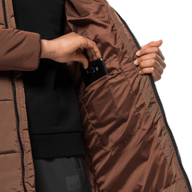 Women's Eisbach Coat Collection Brand Jack Wolfskin Hazelnut Brown