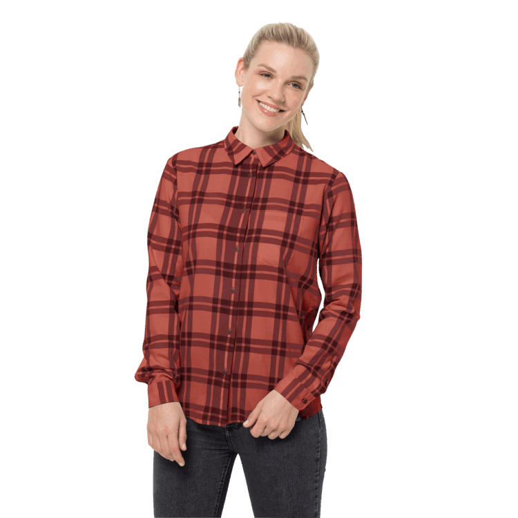 Brand Jack Wolfskin Autumn Red Checks Women's Passenger Shirt