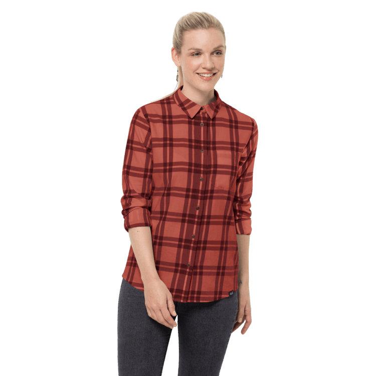 Brand Jack Wolfskin Autumn Red Checks Women's Passenger Shirt
