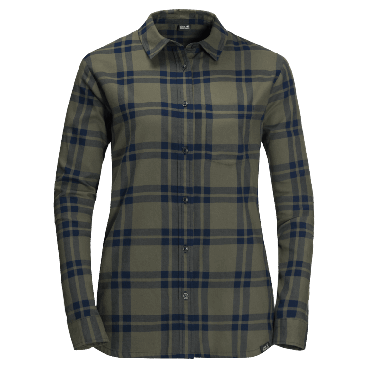 Midnight Blue Checks Brand Jack Wolfskin Women's Passenger Shirt New