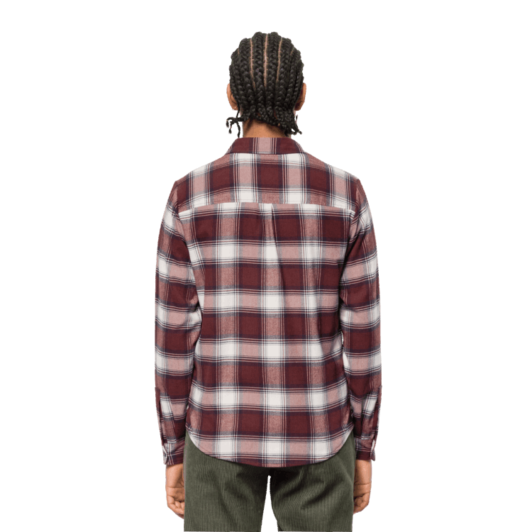 Cordovan Red Checks Collection Women's Wanderweg Shirt Brand Jack Wolfskin