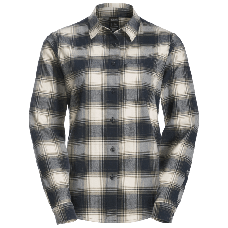 Night Blue Checks Women's Wanderweg Shirt Brand Jack Wolfskin Collections