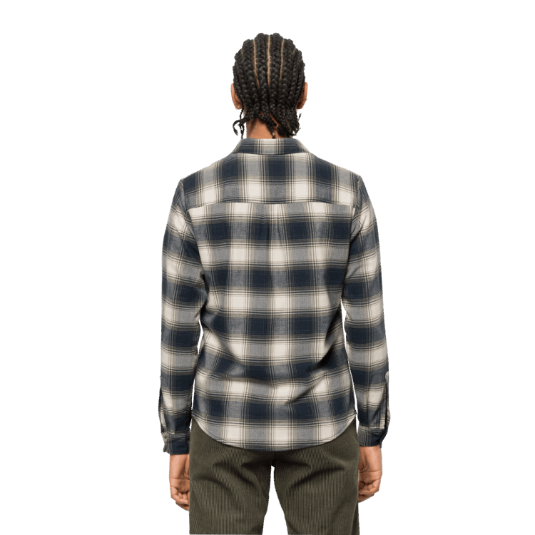 Night Blue Checks Women's Wanderweg Shirt Brand Jack Wolfskin Collections