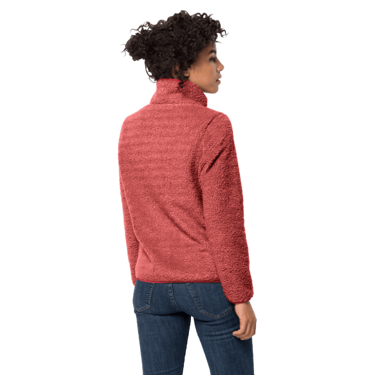Women's High Cloud Jacket Origins Coral Red Brand Jack Wolfskin
