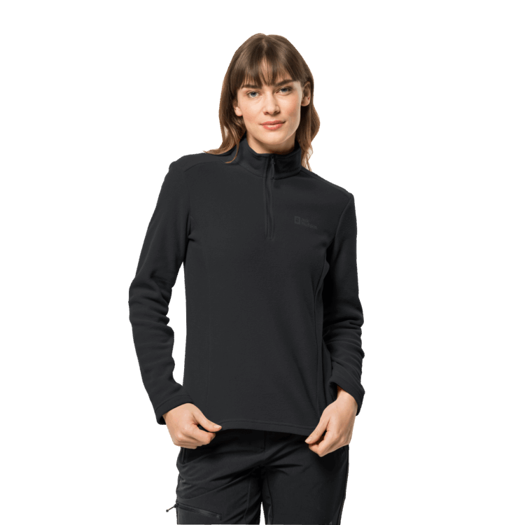 Brand Jack Wolfskin Hot Black Women's Taunus Half-Zip