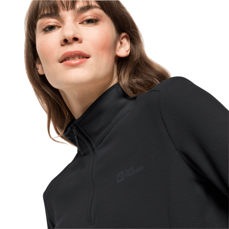 Brand Jack Wolfskin Hot Black Women's Taunus Half-Zip
