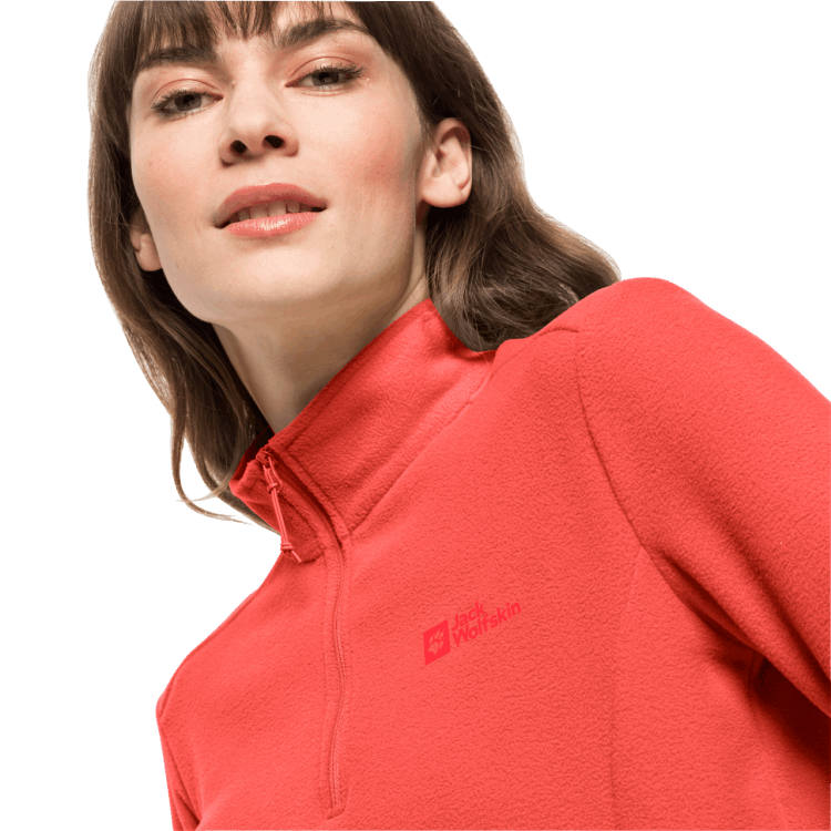 Brand Jack Wolfskin Women's Taunus Half-Zip New Hot Coral