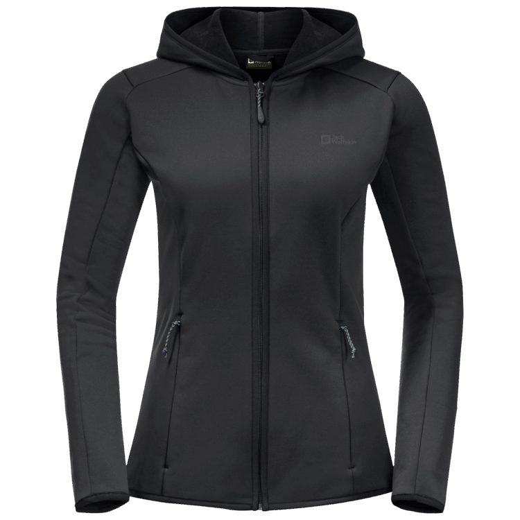 Hot Brand Jack Wolfskin Black Women's Baiselberg Hooded Full-Zip