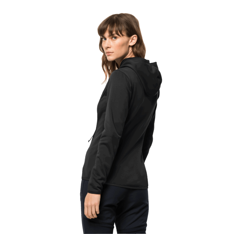 Hot Brand Jack Wolfskin Black Women's Baiselberg Hooded Full-Zip