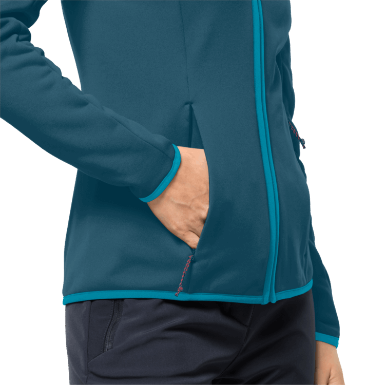 New Blue Coral Brand Jack Wolfskin Women's Baiselberg Hooded Full-Zip