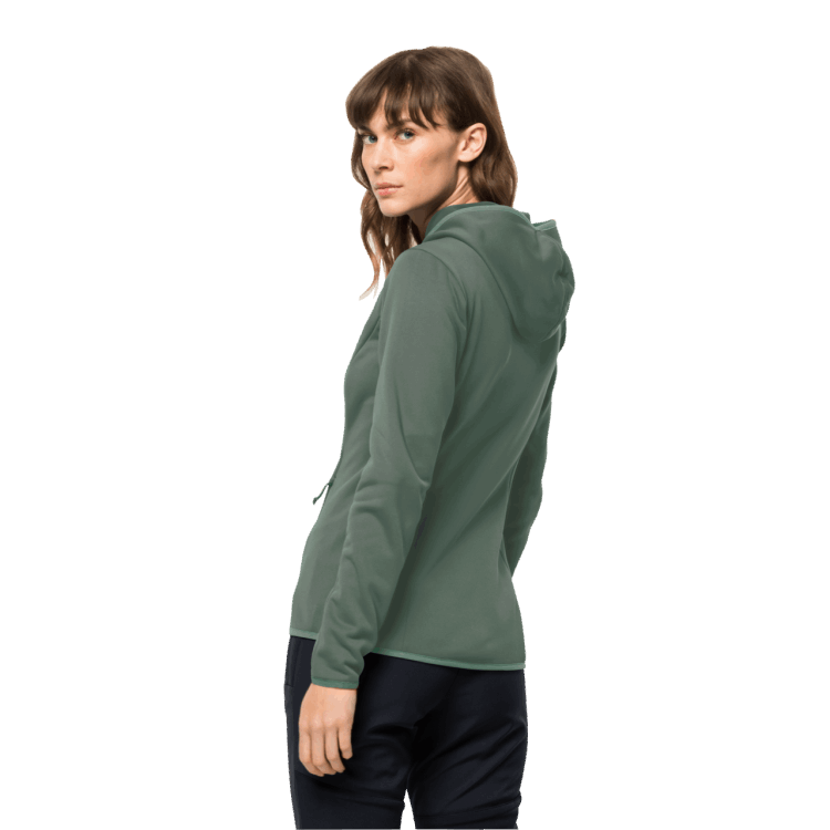 Fashion Hedge Green Women's Baiselberg Hooded Full-Zip Brand Jack Wolfskin