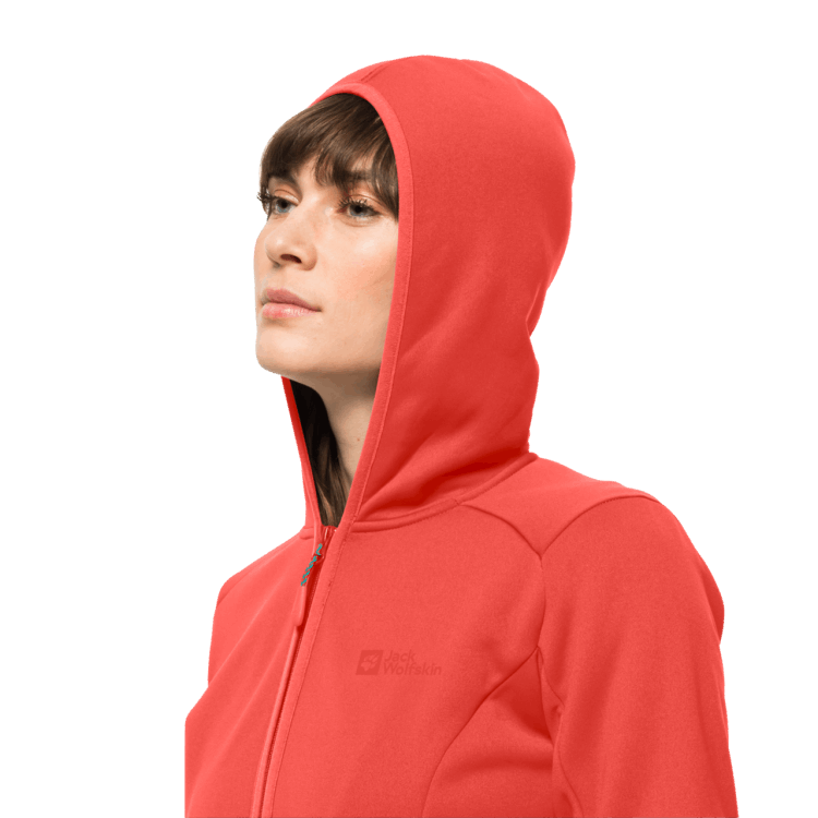 Women's Baiselberg Hooded Full-Zip Brand Jack Wolfskin Hot Coral Collection