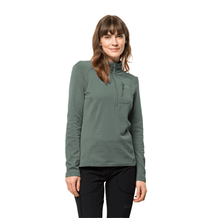 Women's Kolbenberg Half-Zip Hedge Green Brand Jack Wolfskin Origin