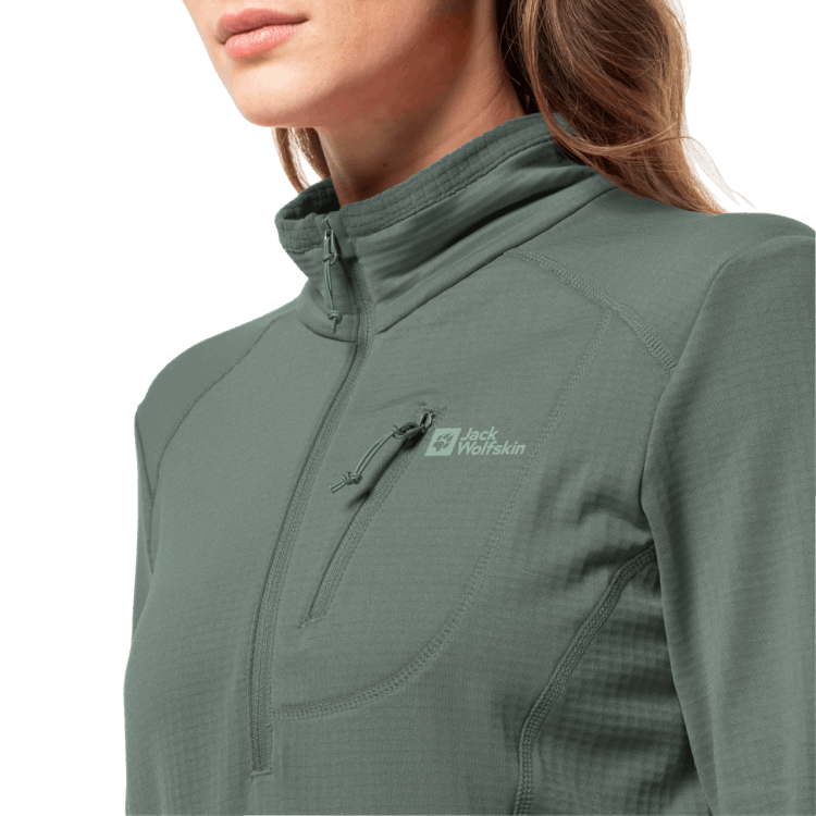 Women's Kolbenberg Half-Zip Hedge Green Brand Jack Wolfskin Origin