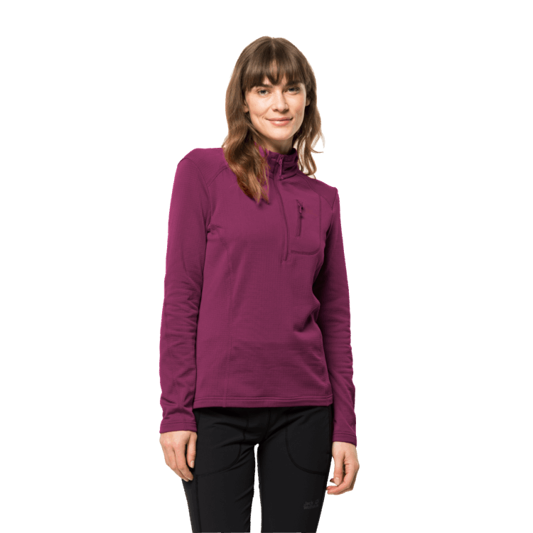 Women's Kolbenberg Half-Zip Brands Wild Berry Brand Jack Wolfskin