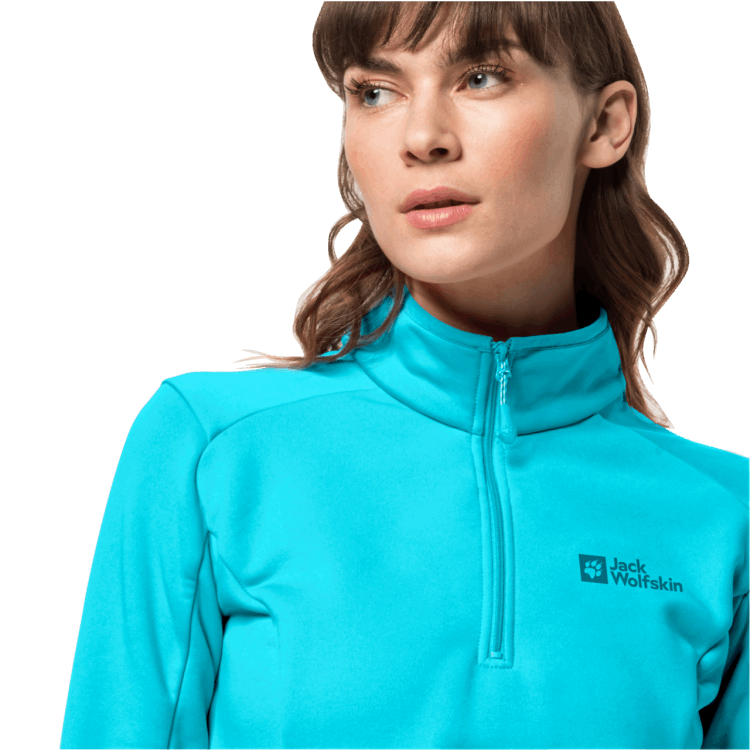 Brand Jack Wolfskin Best Women's Baiselberg Half-Zip Blue Curacao