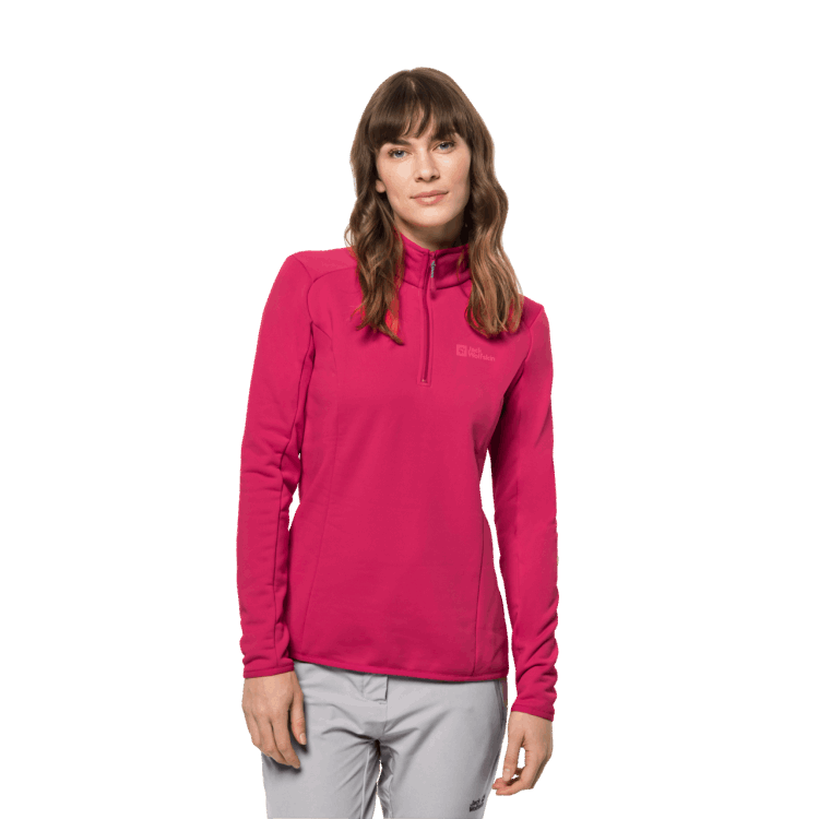Brand Jack Wolfskin Women's Baiselberg Half-Zip Pink Dahlia Fashion
