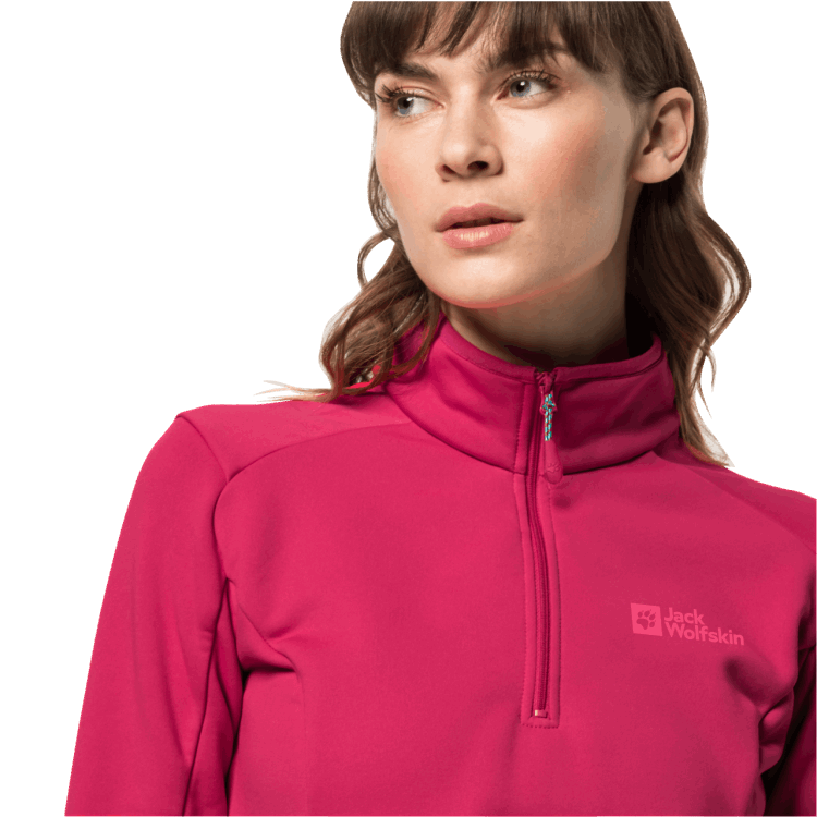Brand Jack Wolfskin Women's Baiselberg Half-Zip Pink Dahlia Fashion