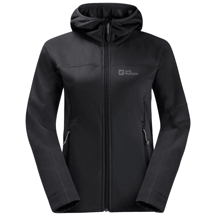 Black Origins Brand Jack Wolfskin Women's Hirschberg Hooded Full-Zip