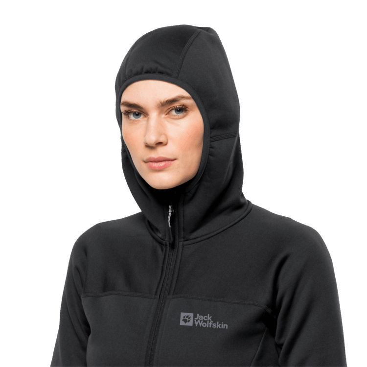 Black Origins Brand Jack Wolfskin Women's Hirschberg Hooded Full-Zip