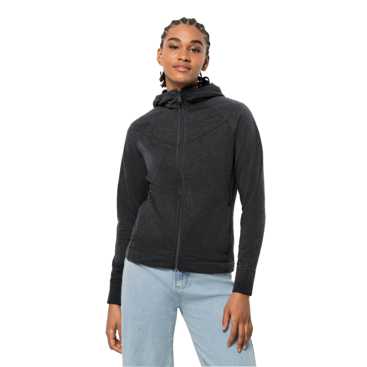 Best Women's Waldsee Hooded Jacket Black Brand Jack Wolfskin