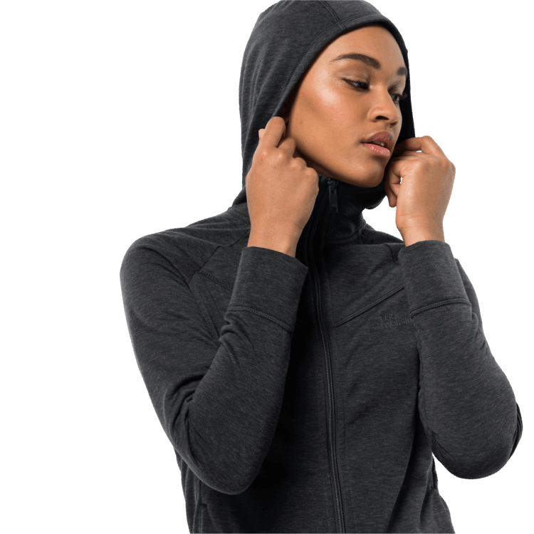 Best Women's Waldsee Hooded Jacket Black Brand Jack Wolfskin