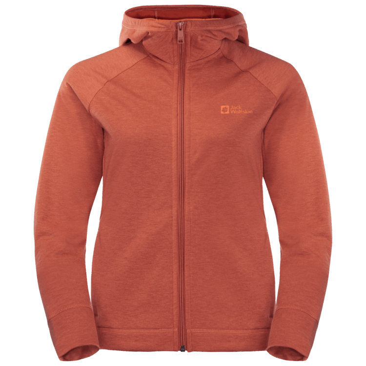 Fashion Brand Jack Wolfskin Women's Waldsee Hooded Jacket Autumn Red