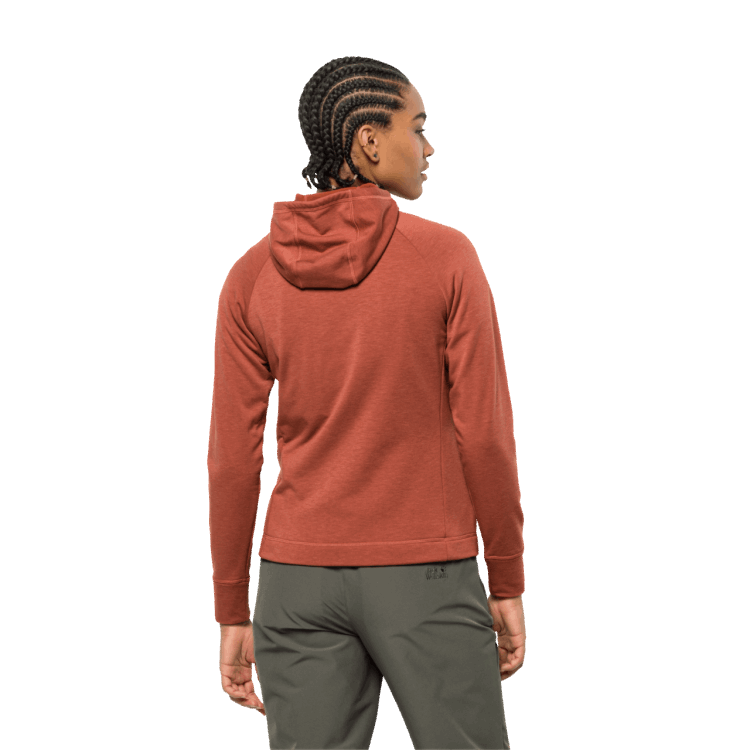 Fashion Brand Jack Wolfskin Women's Waldsee Hooded Jacket Autumn Red
