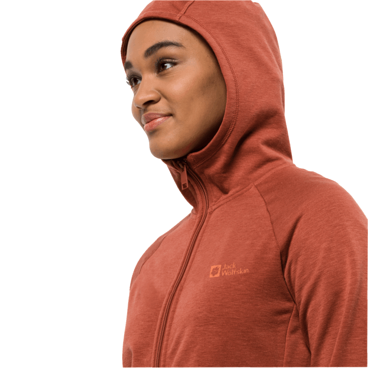Fashion Brand Jack Wolfskin Women's Waldsee Hooded Jacket Autumn Red
