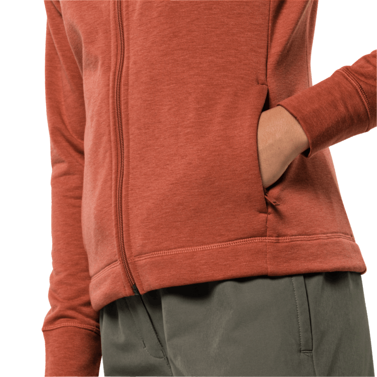 Fashion Brand Jack Wolfskin Women's Waldsee Hooded Jacket Autumn Red