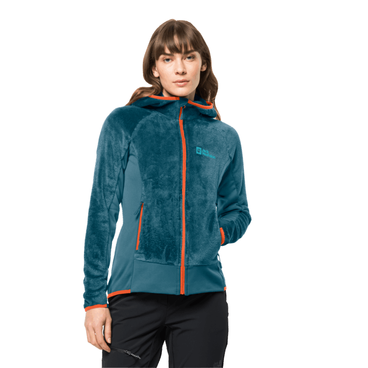Women's Rotwand Hooded Full-Zip Brand Jack Wolfskin Origins Blue Coral