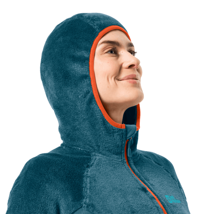 Women's Rotwand Hooded Full-Zip Brand Jack Wolfskin Origins Blue Coral