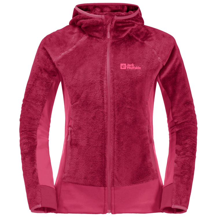 Women's Rotwand Hooded Full-Zip Cranberry Brands Brand Jack Wolfskin