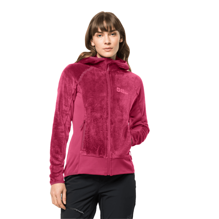Women's Rotwand Hooded Full-Zip Cranberry Brands Brand Jack Wolfskin
