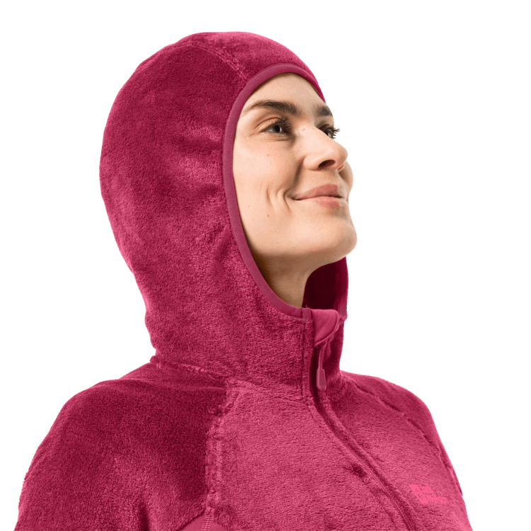Women's Rotwand Hooded Full-Zip Cranberry Brands Brand Jack Wolfskin