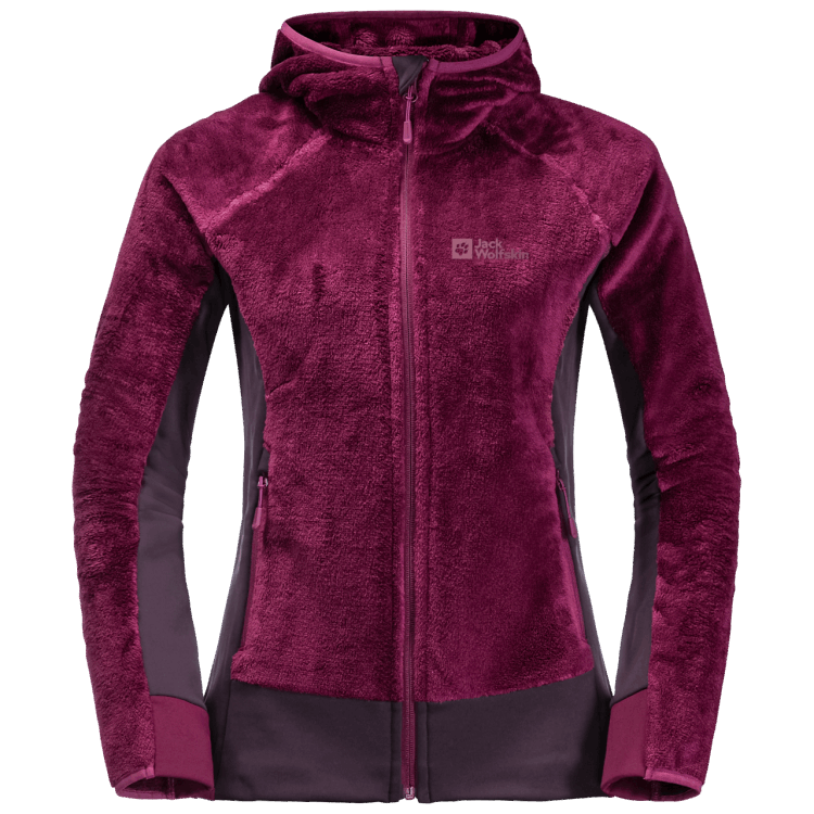 Women's Rotwand Hooded Full-Zip Original Brand Jack Wolfskin Wild Berry