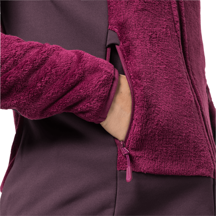 Women's Rotwand Hooded Full-Zip Original Brand Jack Wolfskin Wild Berry