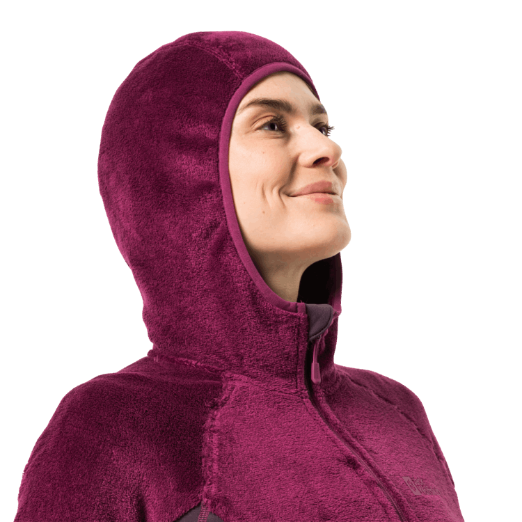 Women's Rotwand Hooded Full-Zip Original Brand Jack Wolfskin Wild Berry