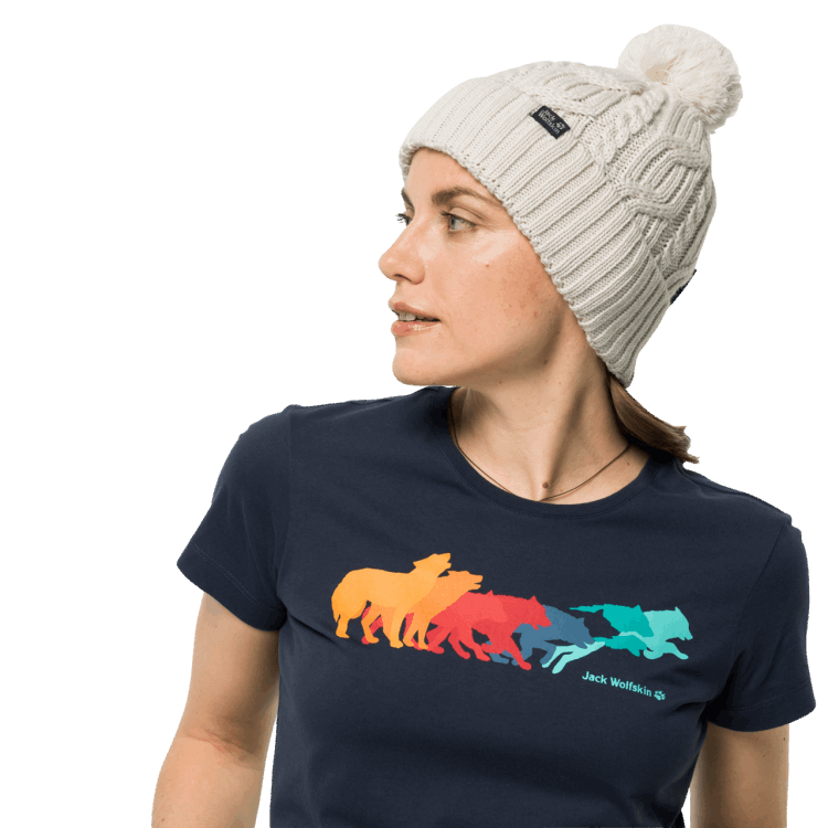 Brand Jack Wolfskin Fashion Stormlock Pompom Beanie Birch