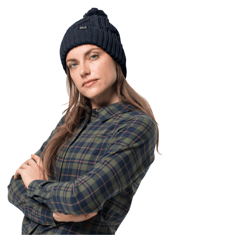 Brand Jack Wolfskin Collection Night Blue Stormlock Pompom Beanie