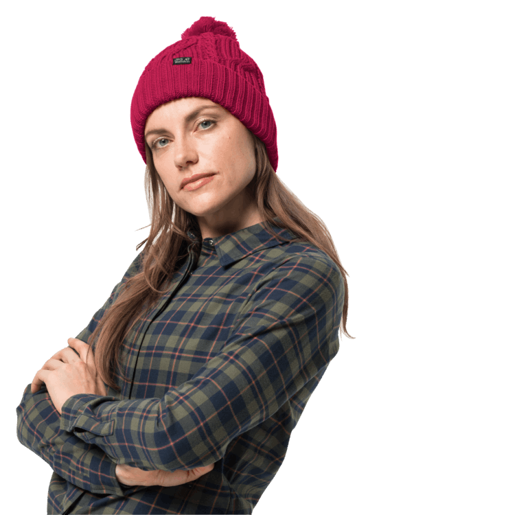 Brand Jack Wolfskin Stormlock Pompom Beanie Cranberry Collections