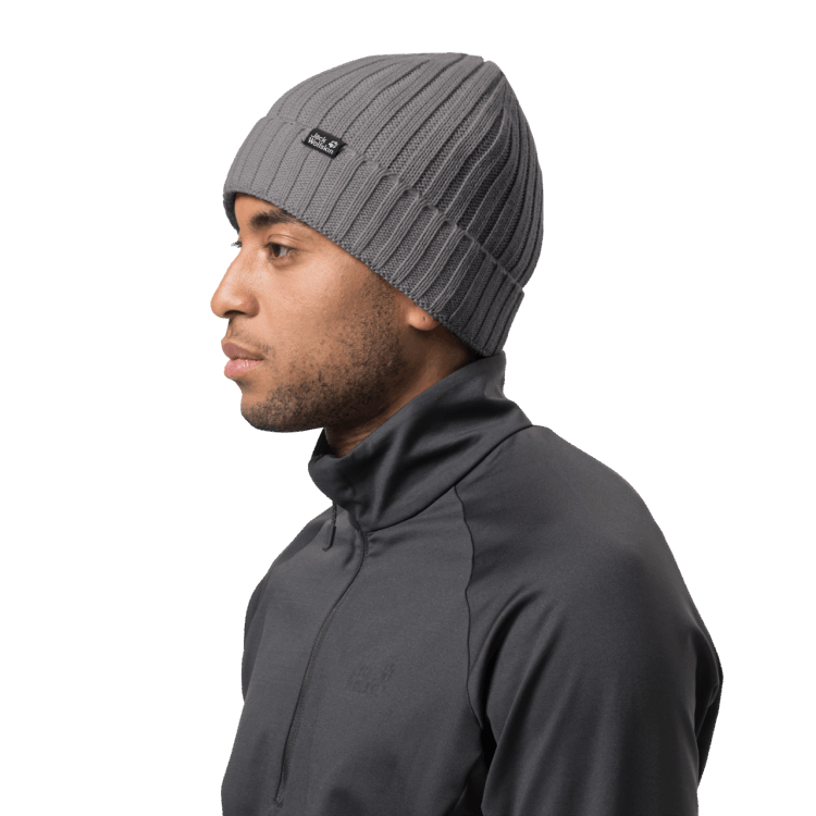 Grey Heather Brand Jack Wolfskin Stormlock Rip Knit Cap Brand