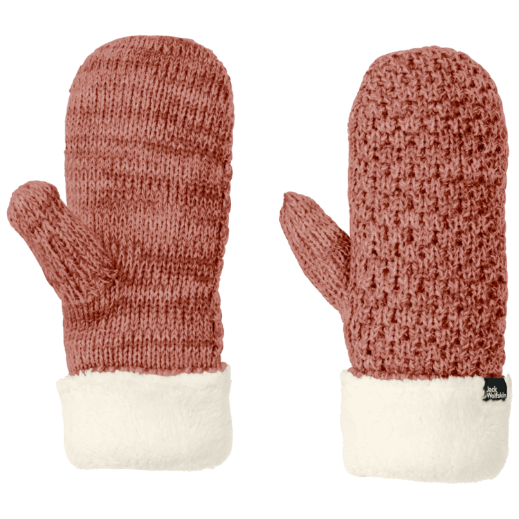 Fashion Highloft Knit Mitten Women Autumn Red Brand Jack Wolfskin