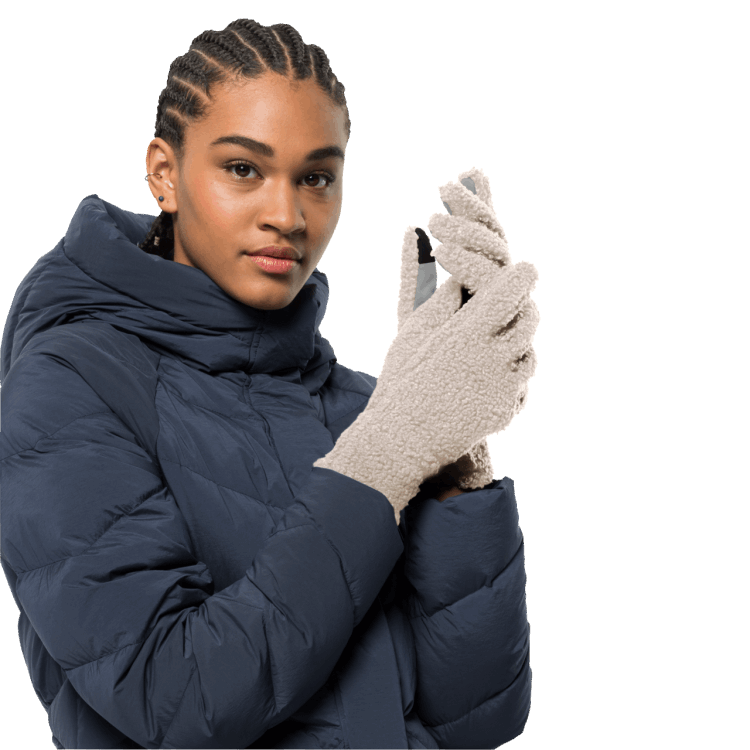 Brand Jack Wolfskin Origins Women's High Curl Glove Winter Pearl