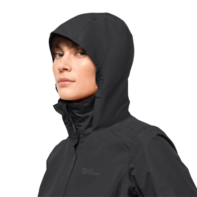 Black Women's Stormy Point 2L Jacket Brand Jack Wolfskin Origin