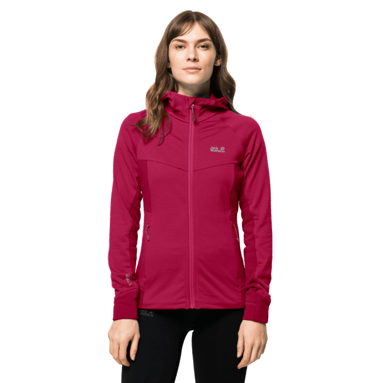 Women's Hydro Grid Fleece Cranberry Brand Jack Wolfskin Collections