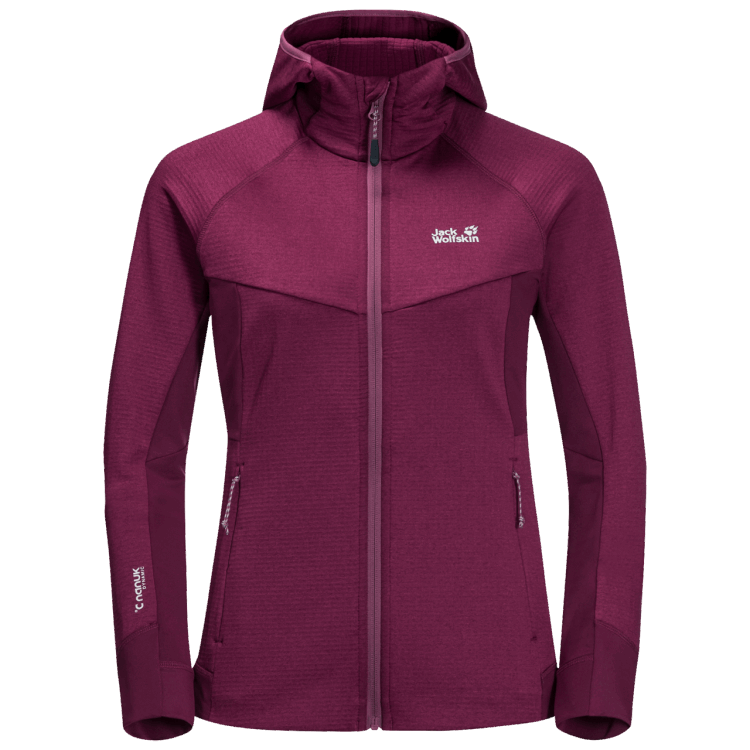 Women's Hydro Grid Fleece Origins Brand Jack Wolfskin Wild Berry