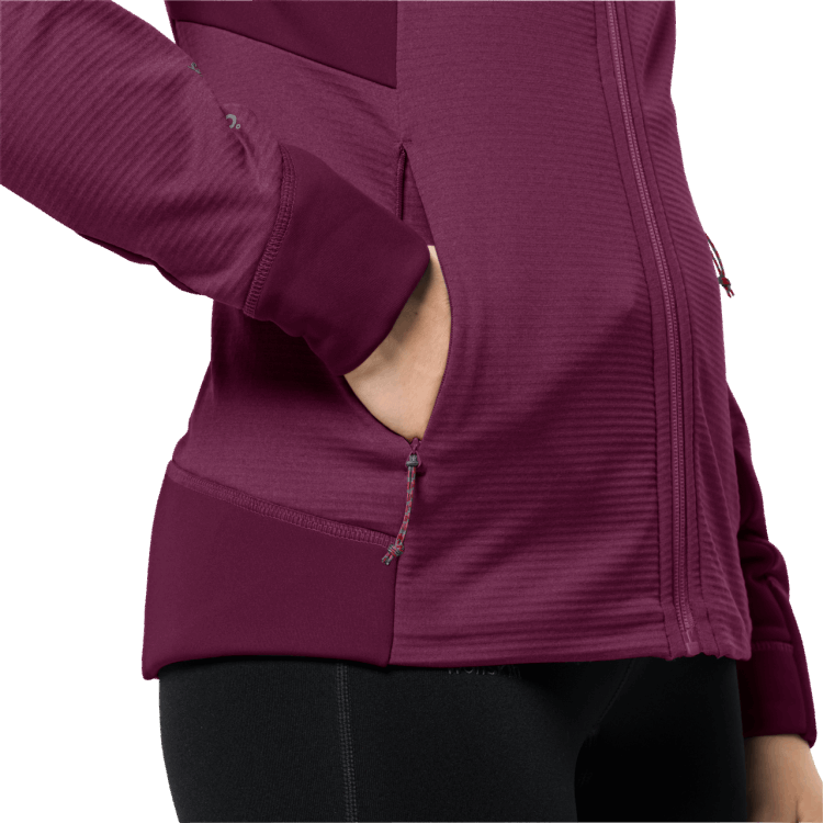 Women's Hydro Grid Fleece Origins Brand Jack Wolfskin Wild Berry