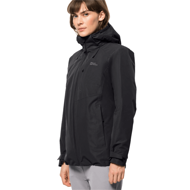 Black Origin Brand Jack Wolfskin Women's Bergland 3In1 Jacket