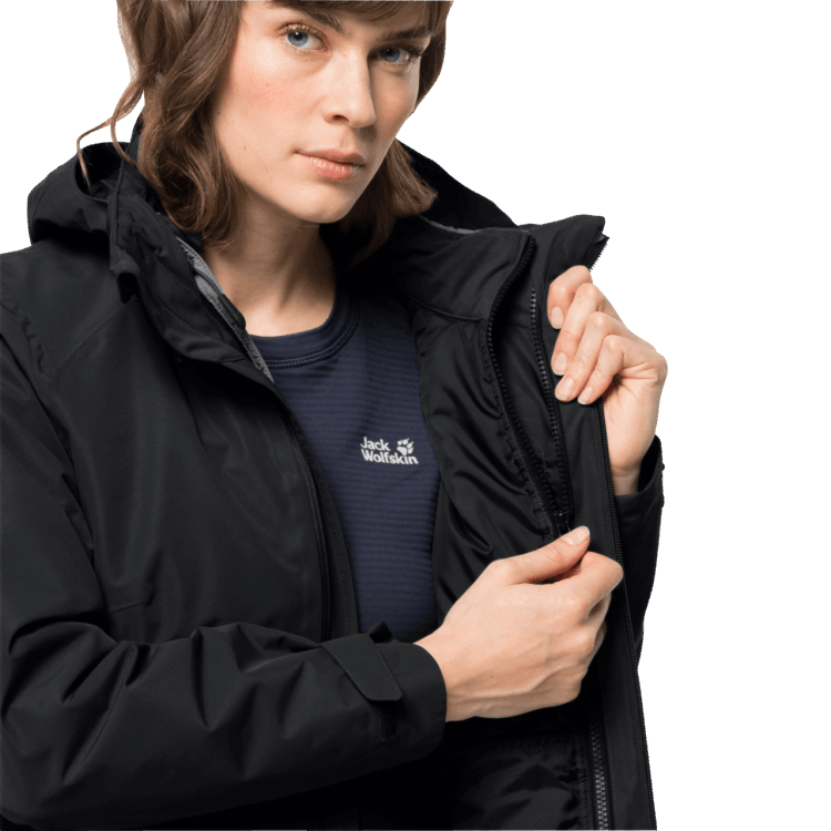 Black Origin Brand Jack Wolfskin Women's Bergland 3In1 Jacket